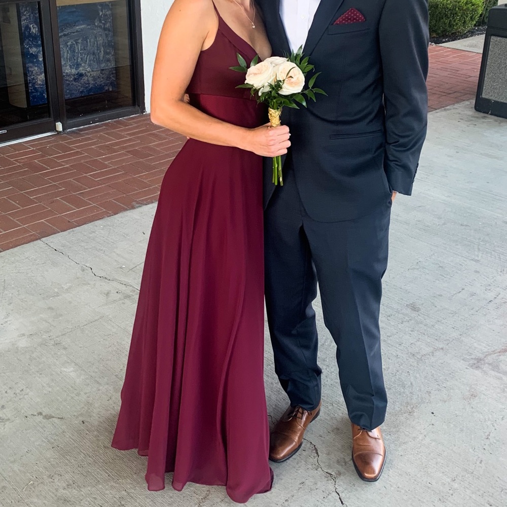 David’s bridal wine colored bridesmaid dress